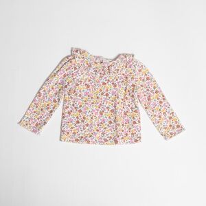 Wonder Nation Floral Blouse with Ruffle Collar